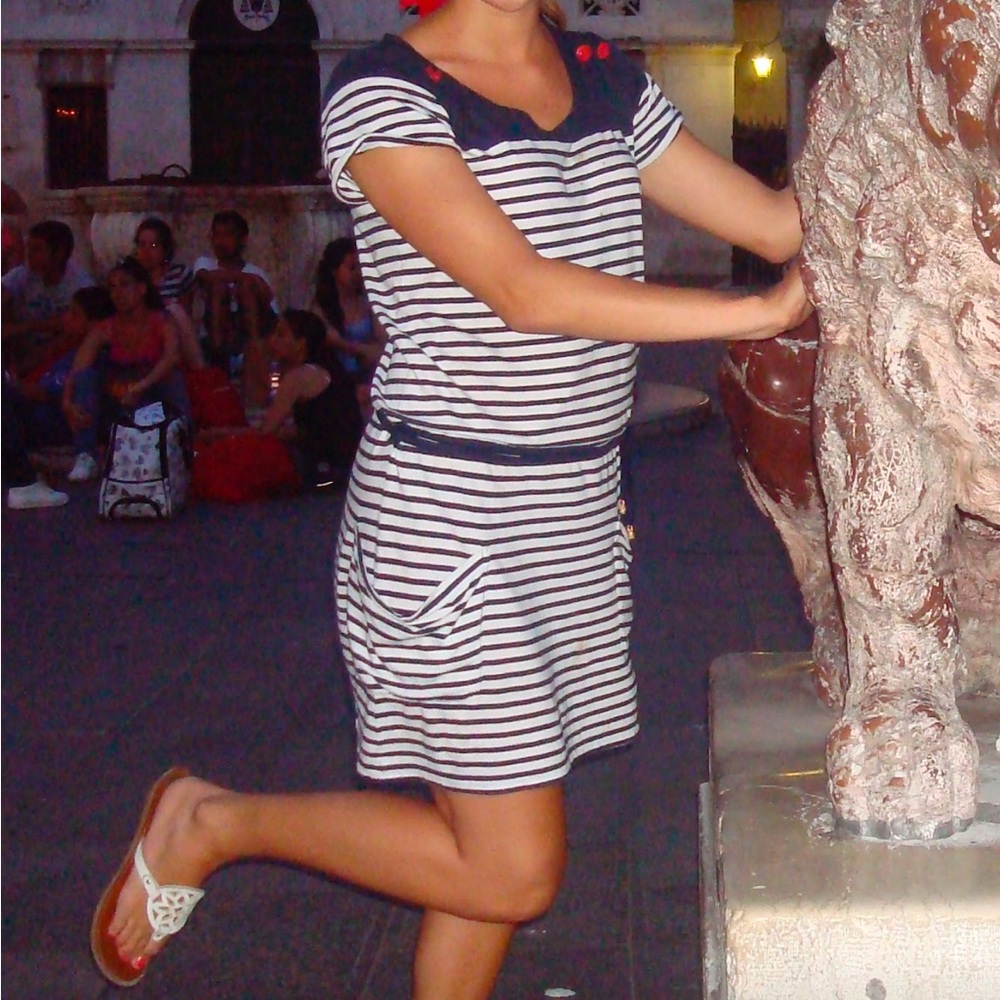 Striped jersey dress